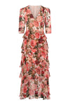 Ester Silk Dress - Red Peony