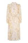 Selena Silk Dress - Yellow Iris