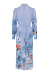 Aglaya Silk Dress - Blue Garden